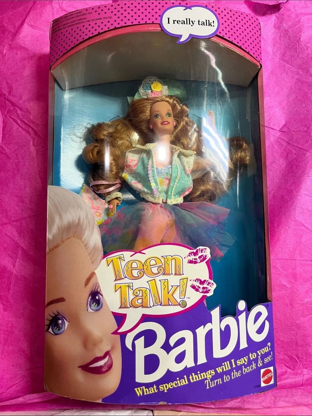 vintage 1991 Teen Talk Barbie (#5745) by Mattel NRFB